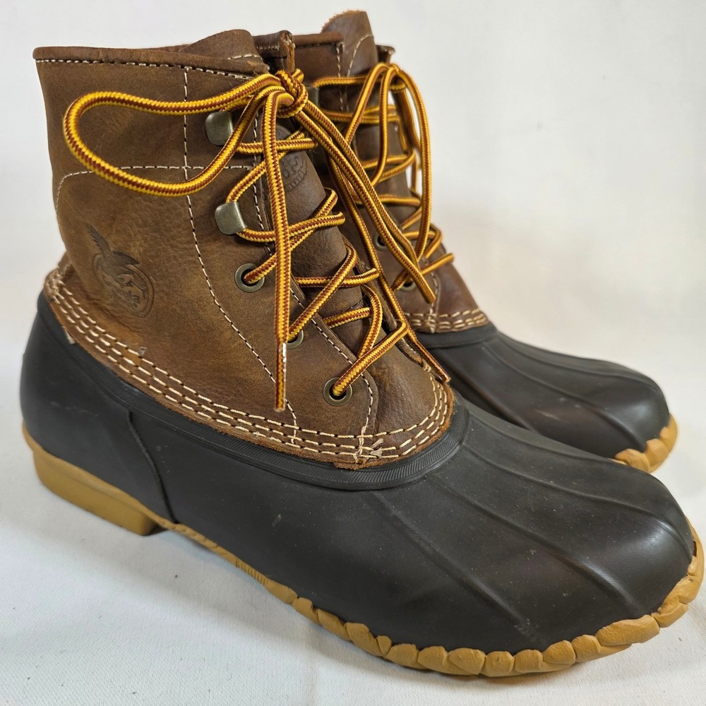 Georgia Boots Marshland Brown Leather Duck Work Boots Mens 7 Womens 9 Rugged‎